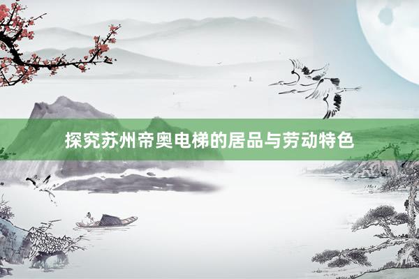 探究苏州帝奥电梯的居品与劳动特色