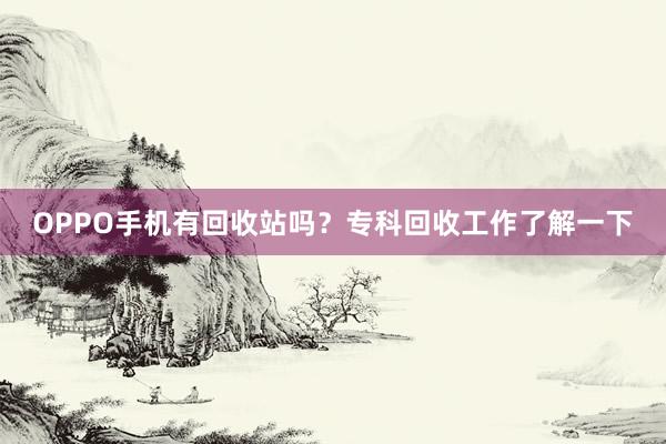 OPPO手机有回收站吗？专科回收工作了解一下